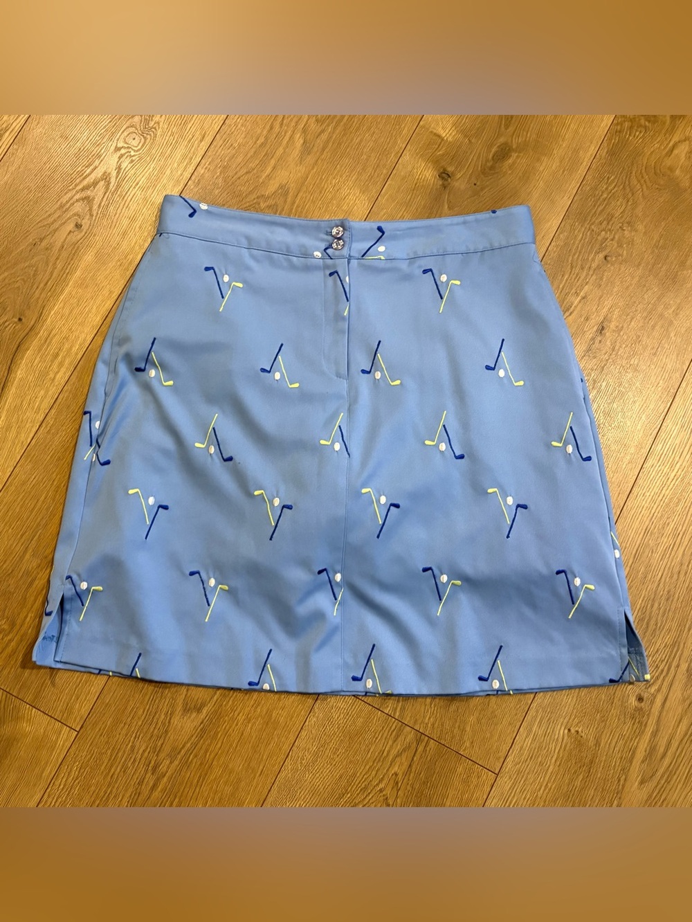 Lily's of Beverly Hills Women's Blue Golf Skirt Pockets Zip Size 12